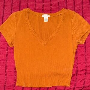 Women's V-Neck Orange Top